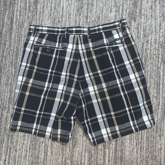 Chaps Men’s Size 38‎ Multicolored Cotton Plaid Black White Tan Casual Shorts - Picture 7 of 7